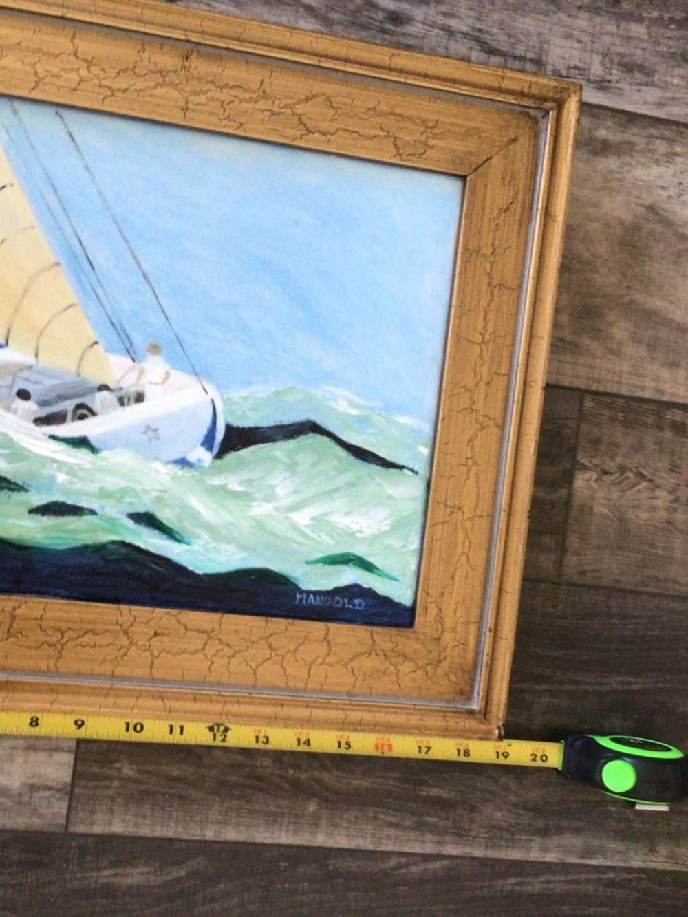 Original signed by local artist oil Framed Nautical Sailboat painting - Picture 9 of 11